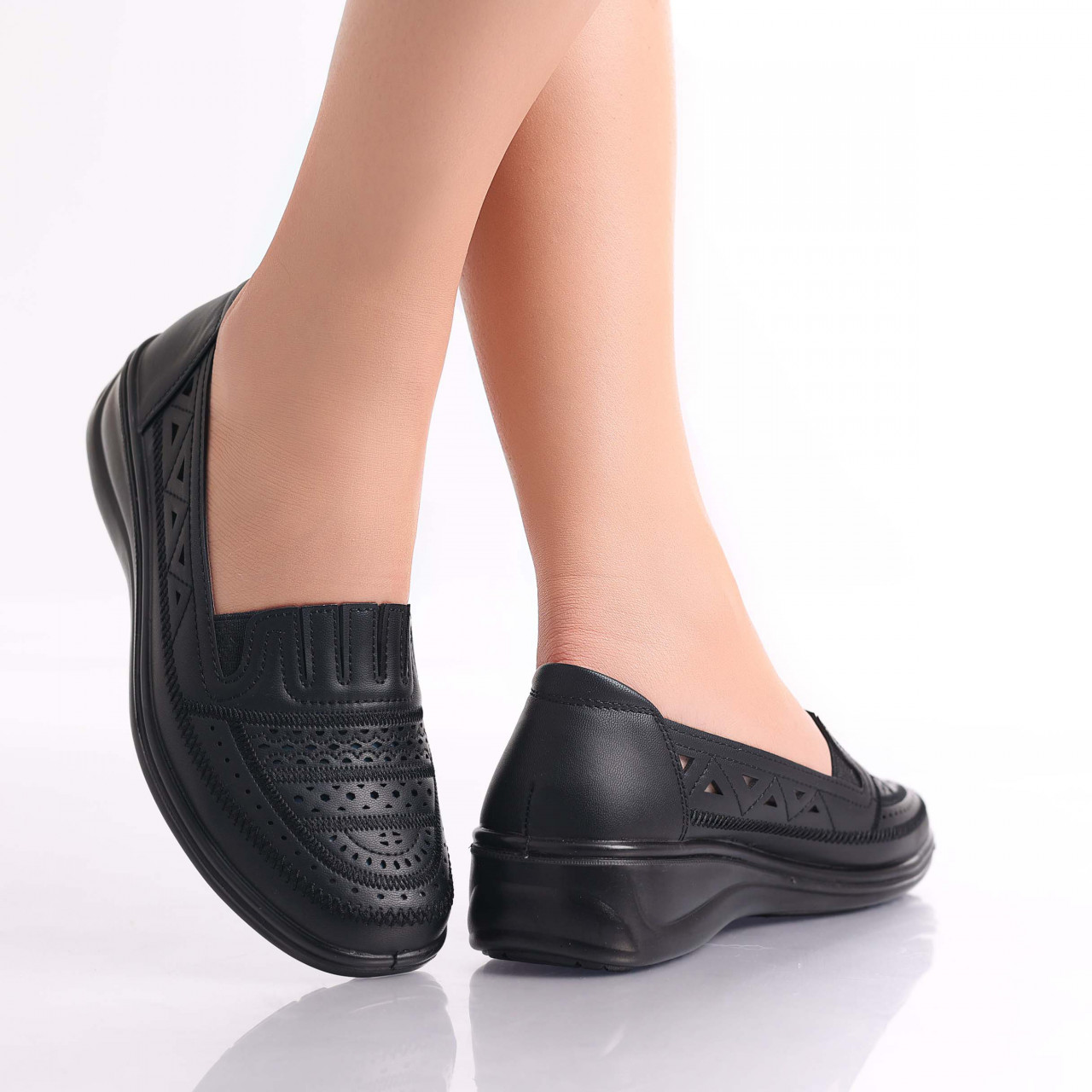 Pantofi dama casual Negri din Piele Ecologica Dameo - poza 3