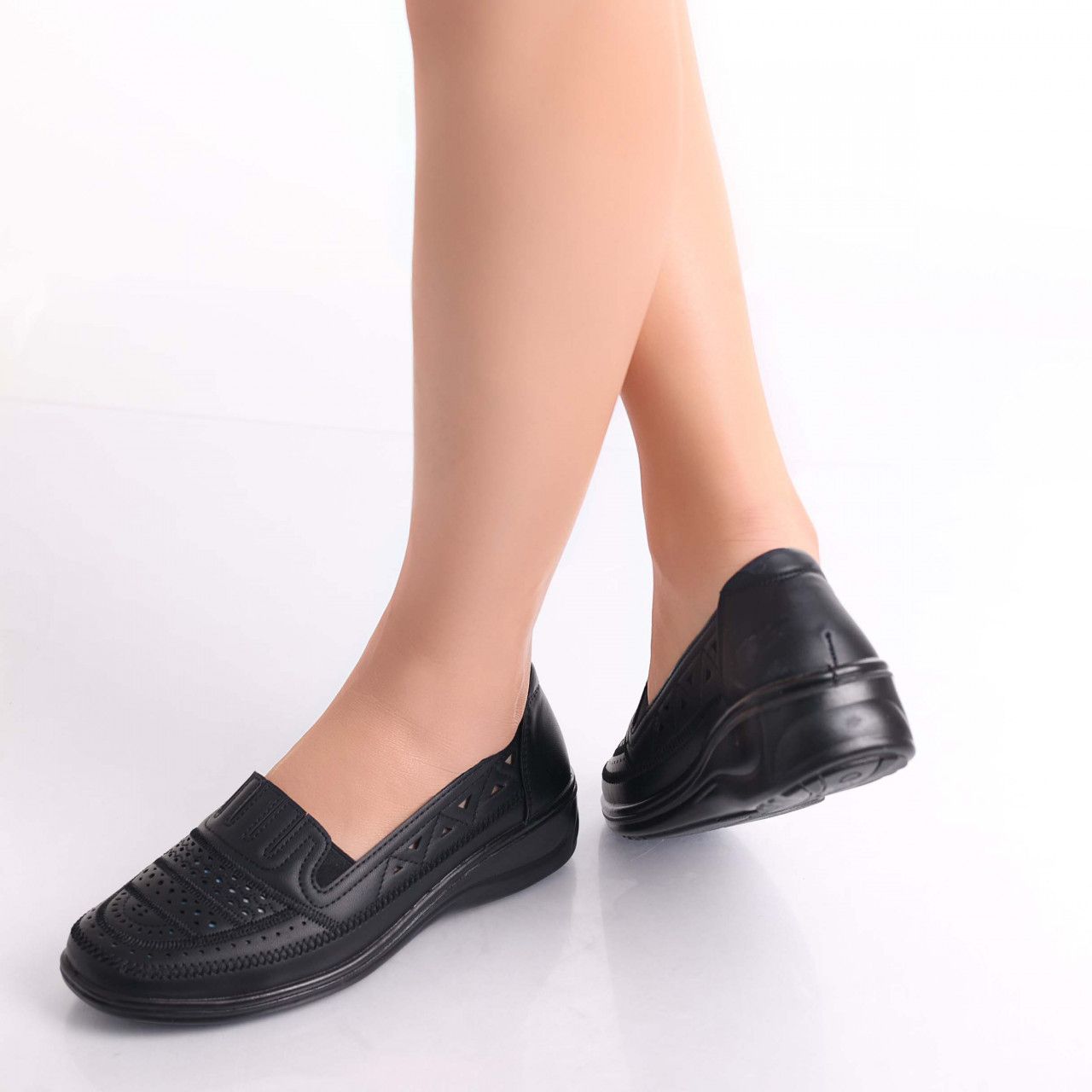 Pantofi dama casual Negri din Piele Ecologica Dameo - poza 4