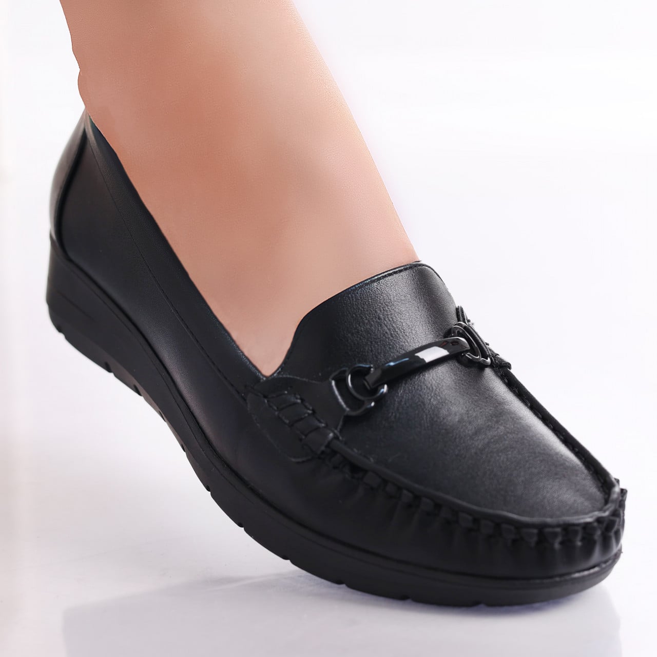 Pantofi dama casual Negri din Piele Ecologica Enasa - poza 1