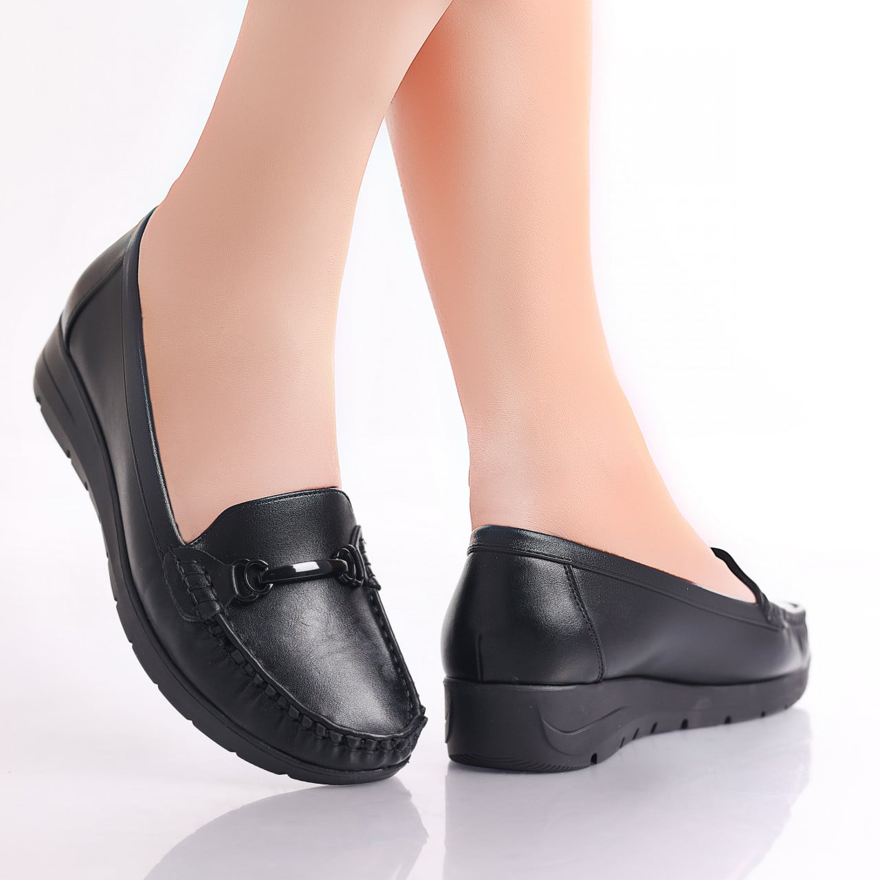 Pantofi dama casual Negri din Piele Ecologica Enasa - poza 3