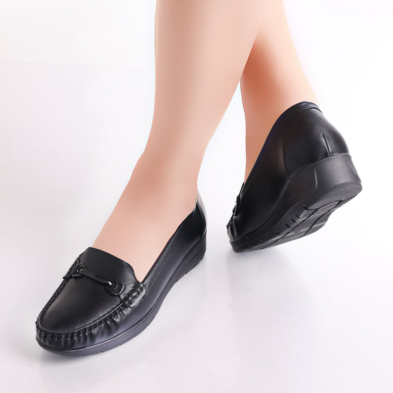 Pantofi dama casual Negri din Piele Ecologica Enasa - poza 4