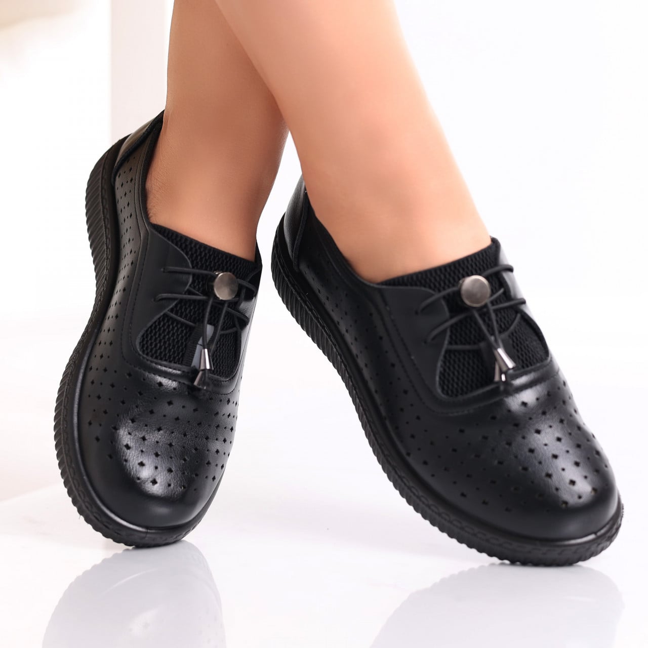 Pantofi dama casual Negri din Piele Ecologica Erica - poza 1