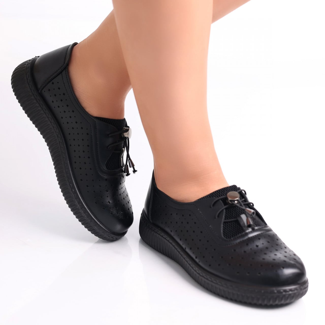 Pantofi dama casual Negri din Piele Ecologica Erica - poza 3
