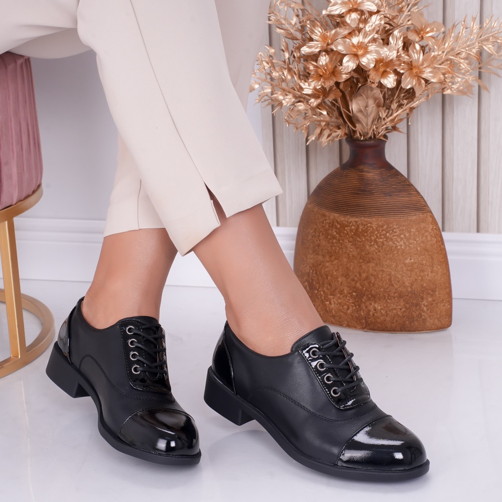 Pantofi dama casual Negri din Piele Ecologica Erin - poza 1