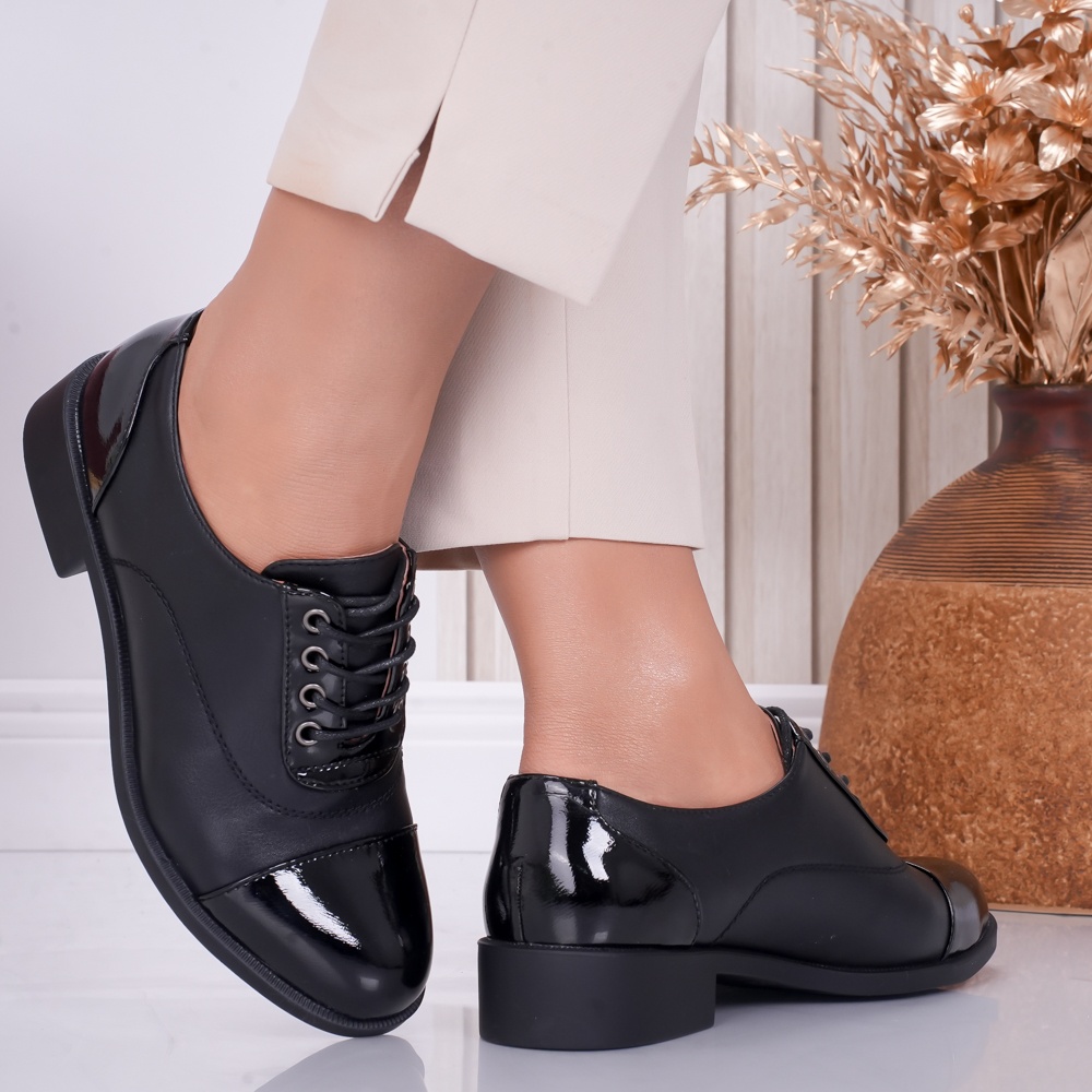Pantofi dama casual Negri din Piele Ecologica Erin - poza 2