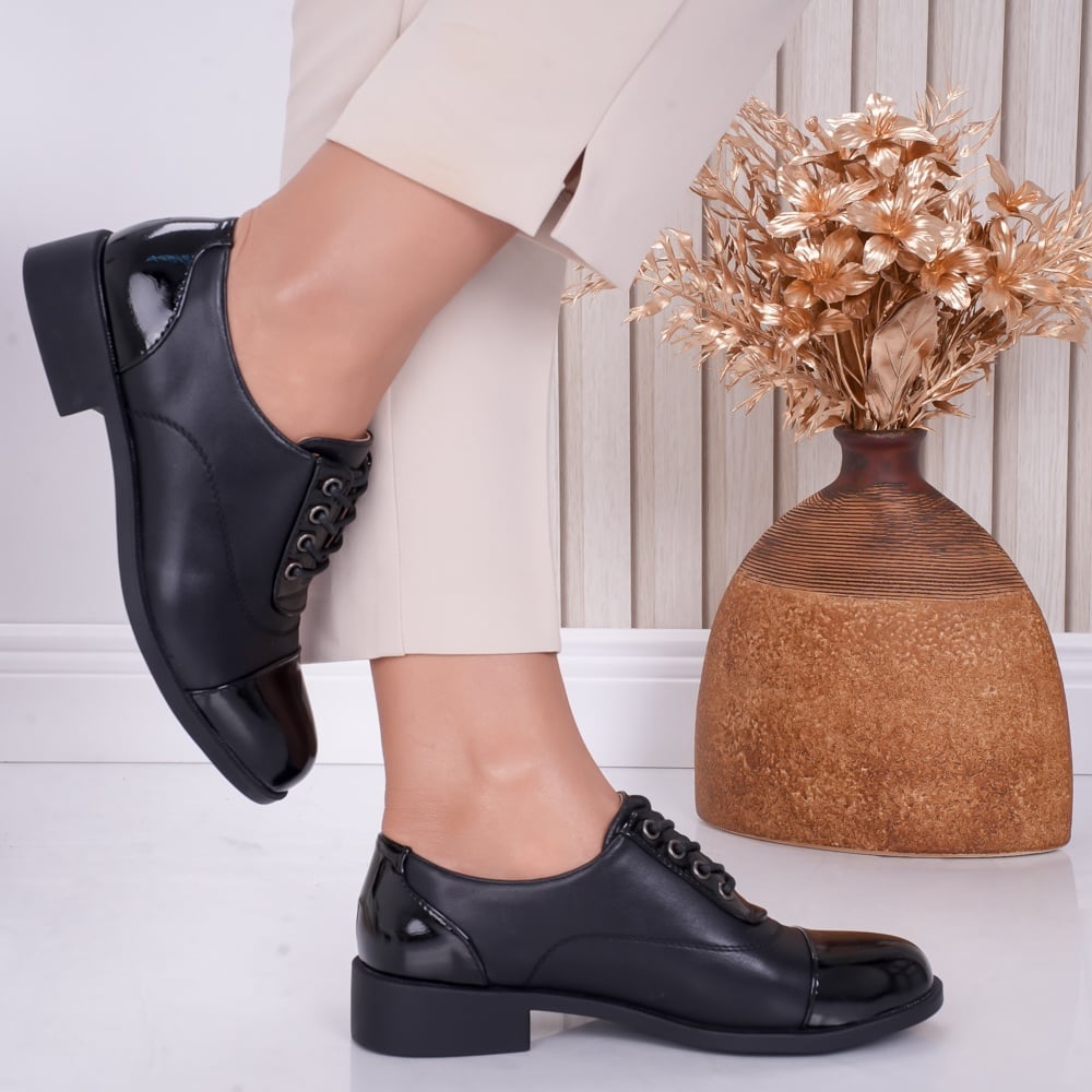 Pantofi dama casual Negri din Piele Ecologica Erin - poza 3