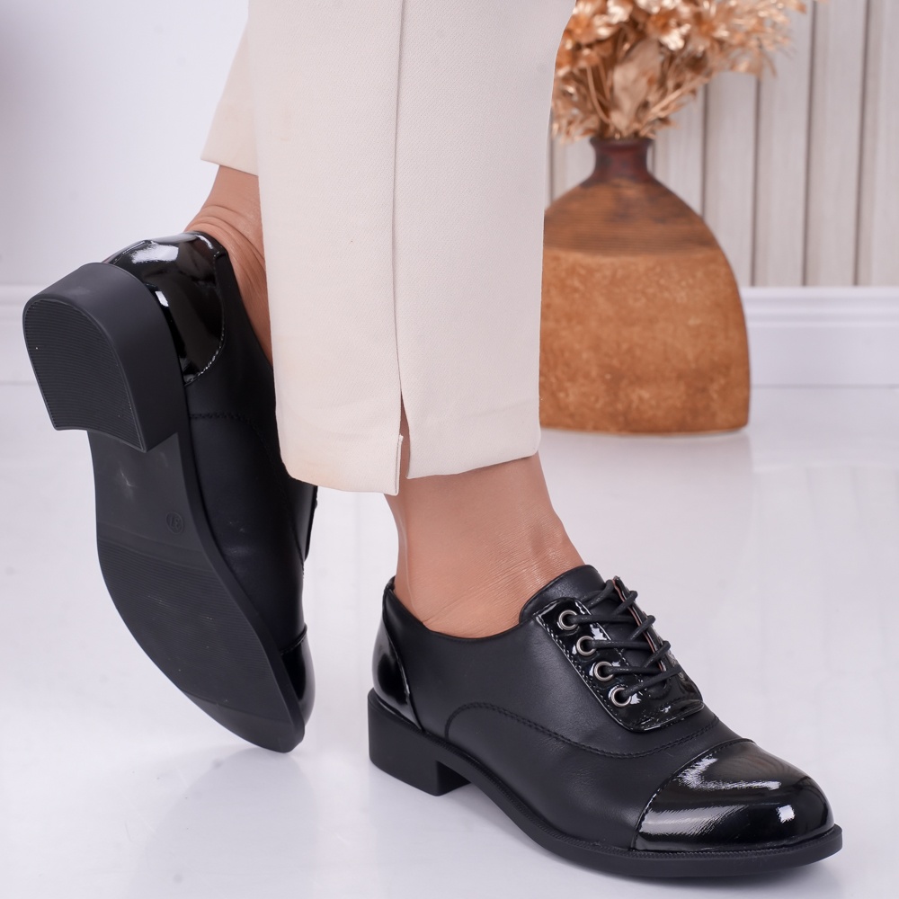 Pantofi dama casual Negri din Piele Ecologica Erin - poza 4