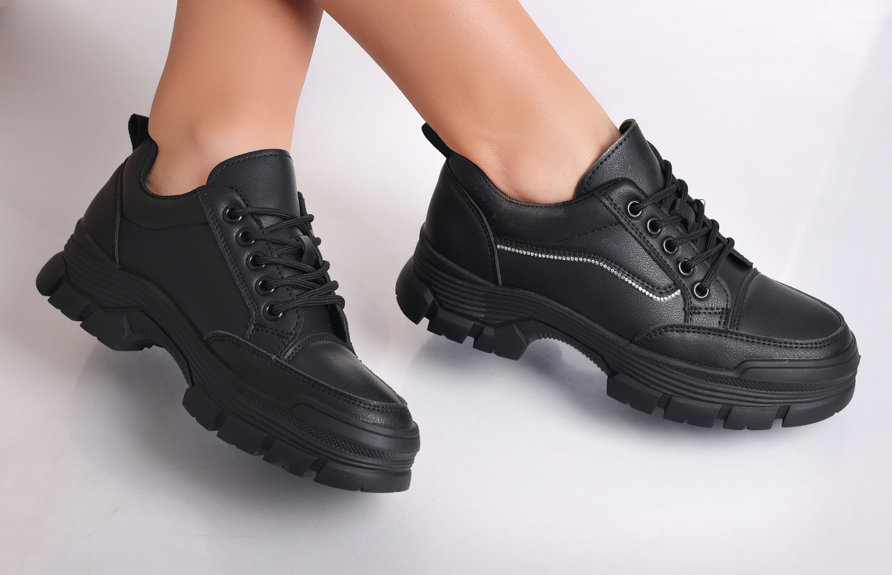 Pantofi dama casual Negri din Piele Ecologica Esle - poza 4