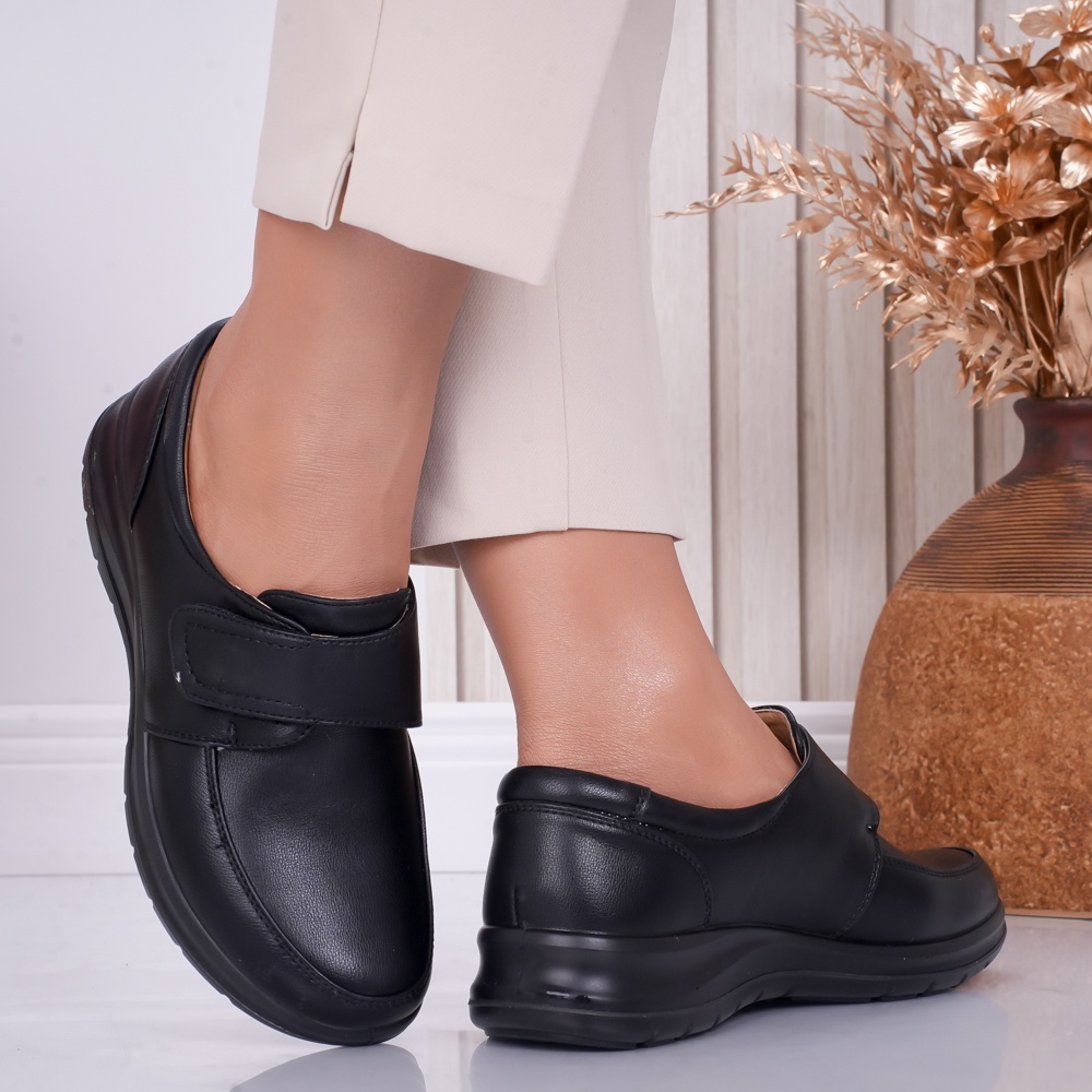 Pantofi dama casual Negri din Piele Ecologica Fery - poza 2