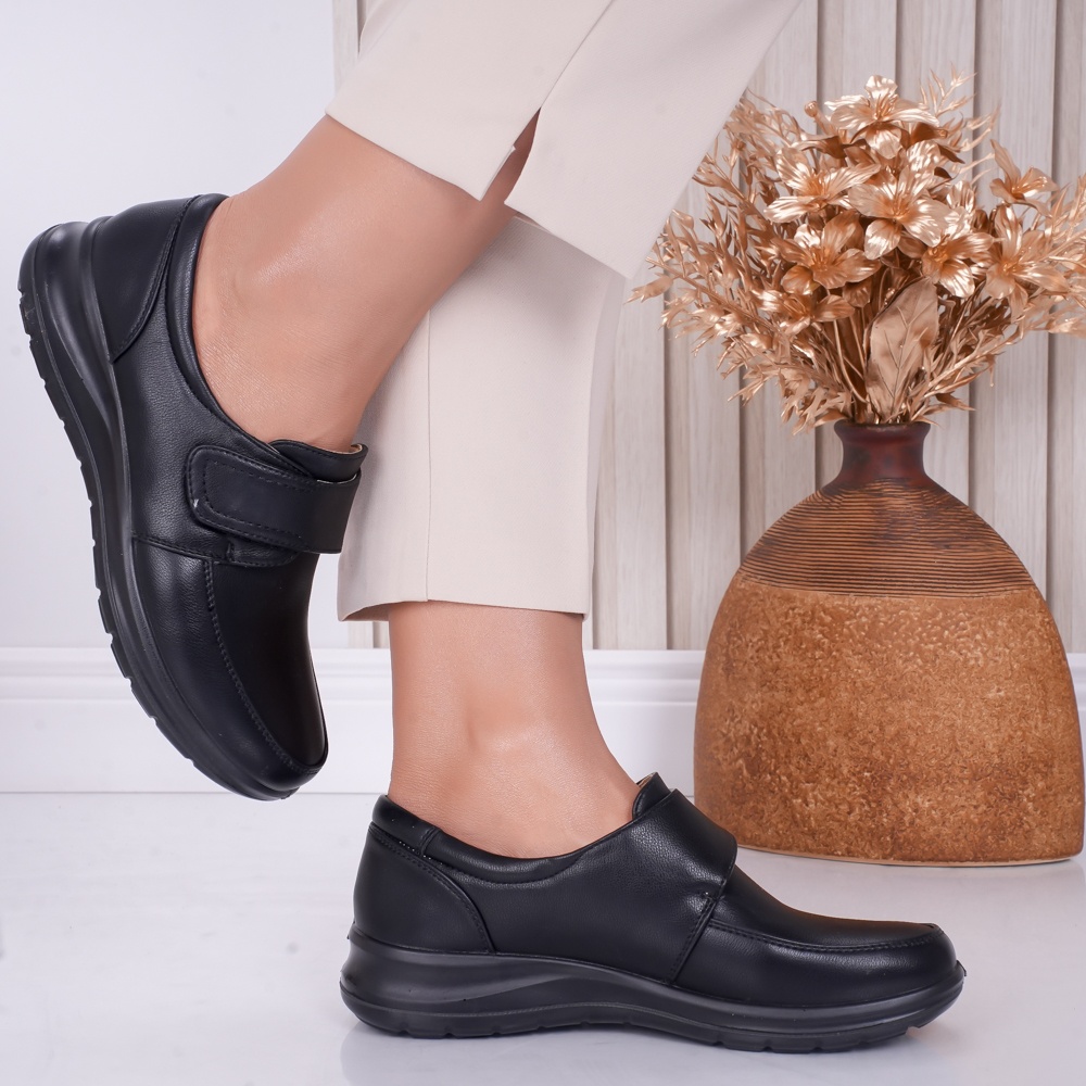 Pantofi dama casual Negri din Piele Ecologica Fery - poza 3