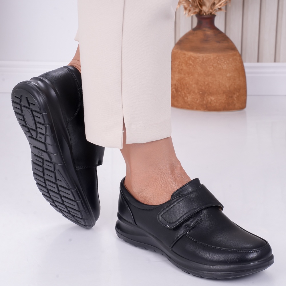 Pantofi dama casual Negri din Piele Ecologica Fery - poza 4