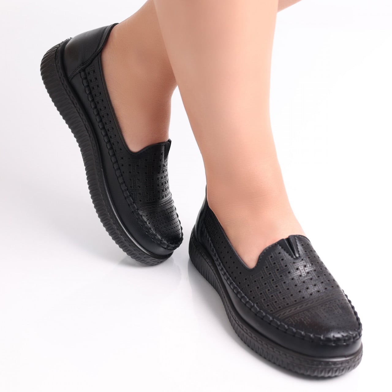 Pantofi dama casual Negri din Piele Ecologica Garena - poza 3