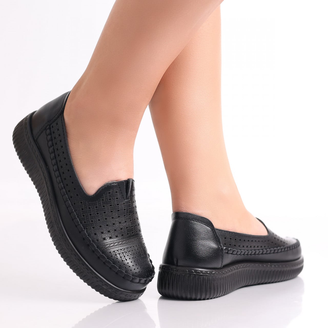 Pantofi dama casual Negri din Piele Ecologica Garena - poza 4