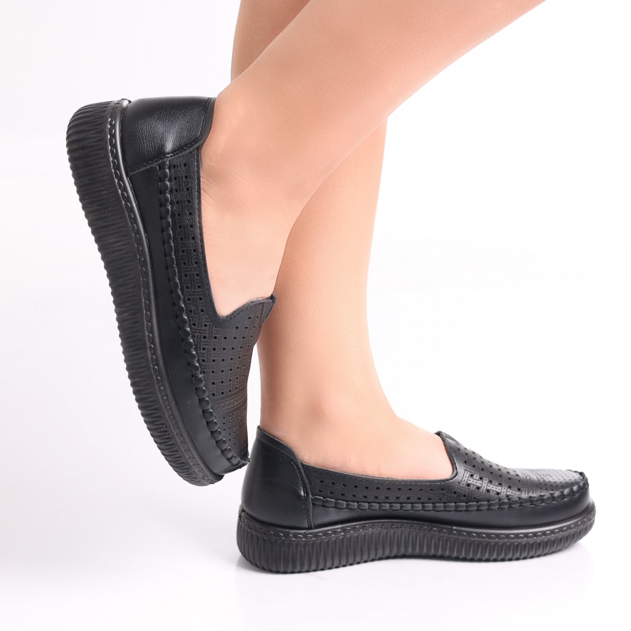 Pantofi dama casual Negri din Piele Ecologica Garena - poza 5