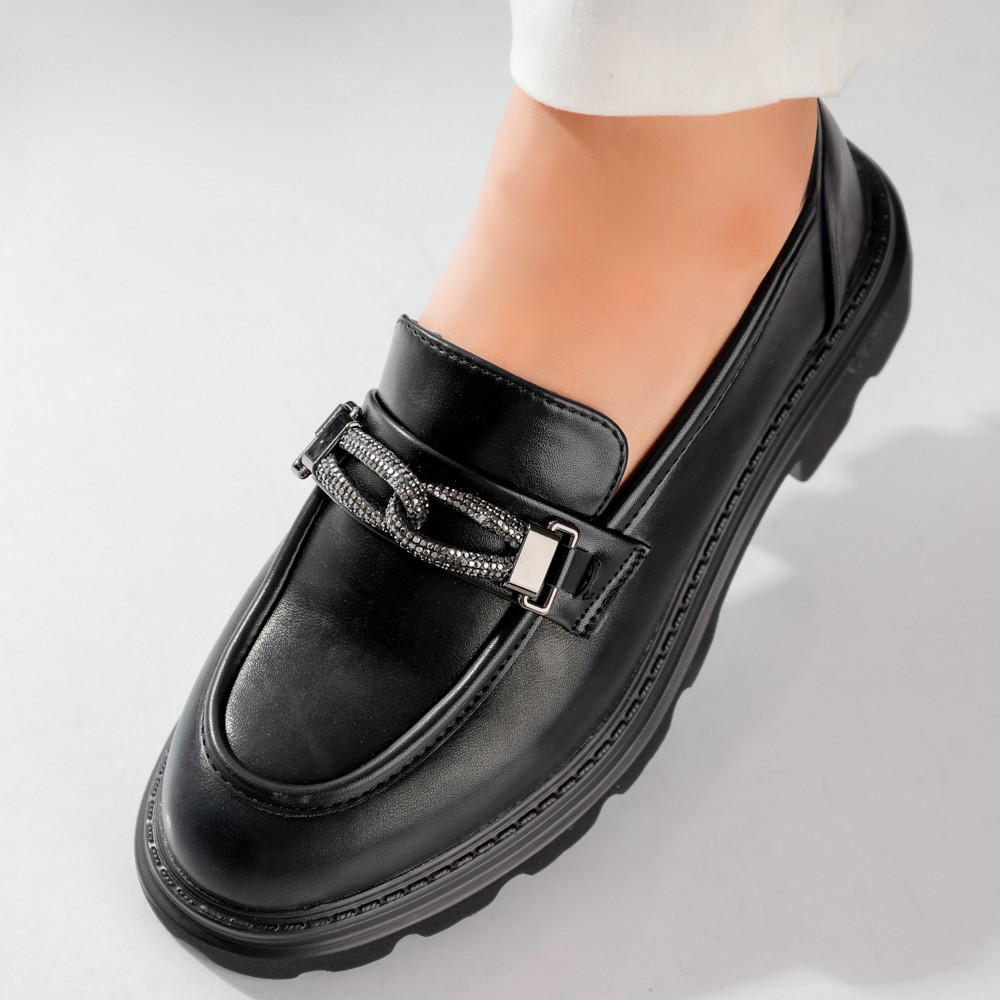 Pantofi dama casual Negri din Piele Ecologica Gesa - poza 5