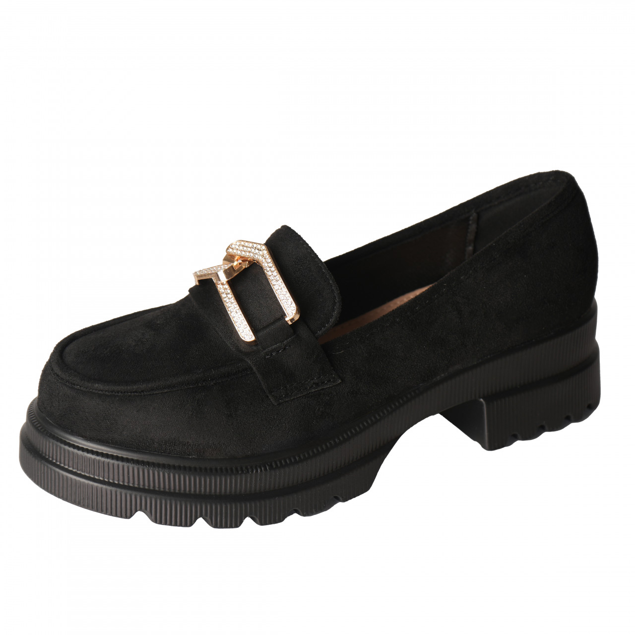 Pantofi dama casual Negri din Piele Ecologica Intoarsa Aidora - poza 5