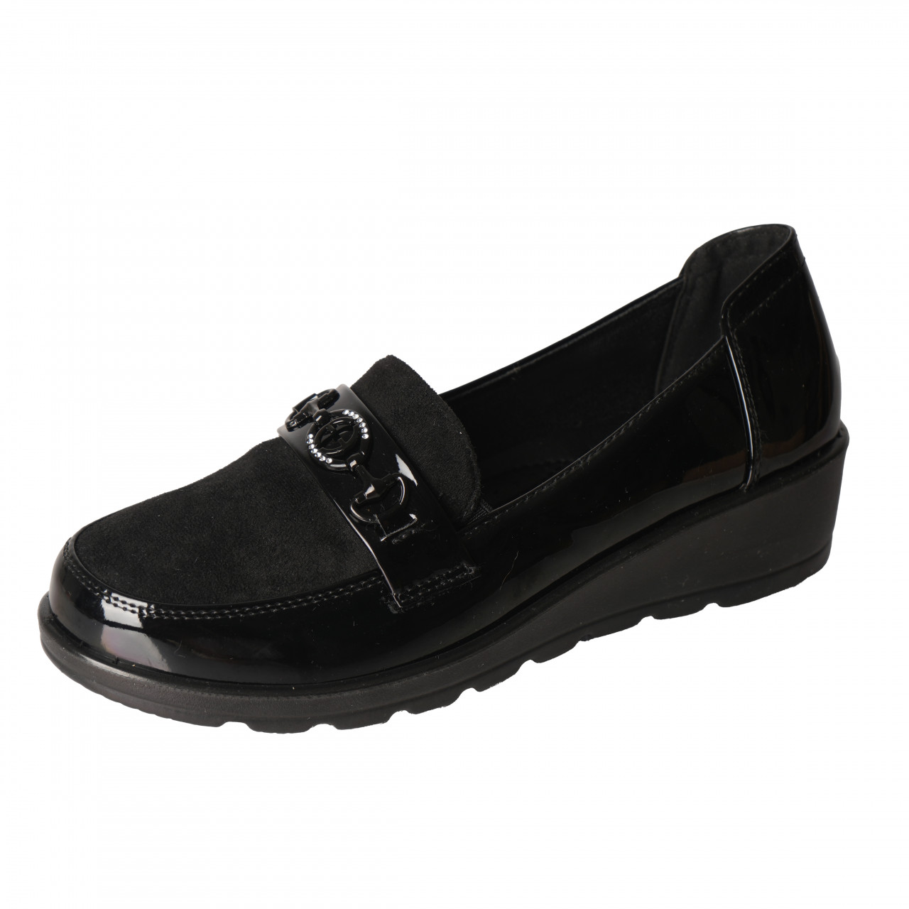 Pantofi dama casual Negri din Piele Ecologica Intoarsa Klodi - poza 5