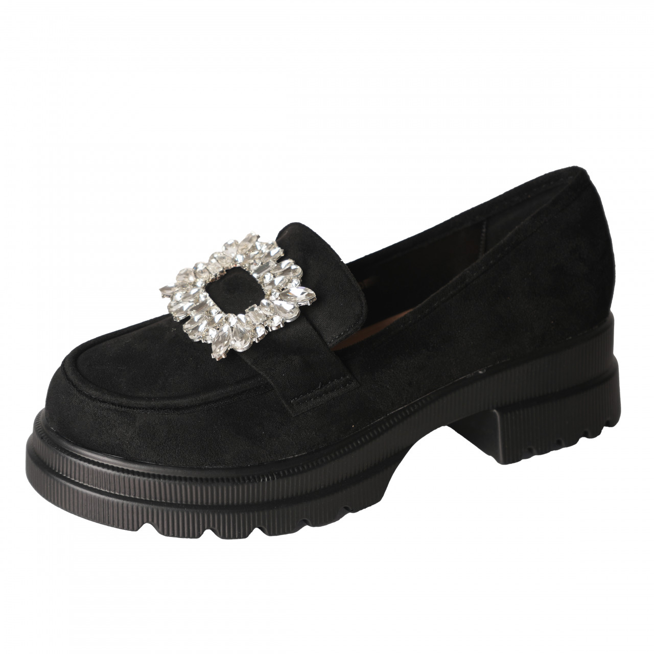 Pantofi dama casual Negri din Piele Ecologica Intoarsa Naia - poza 5