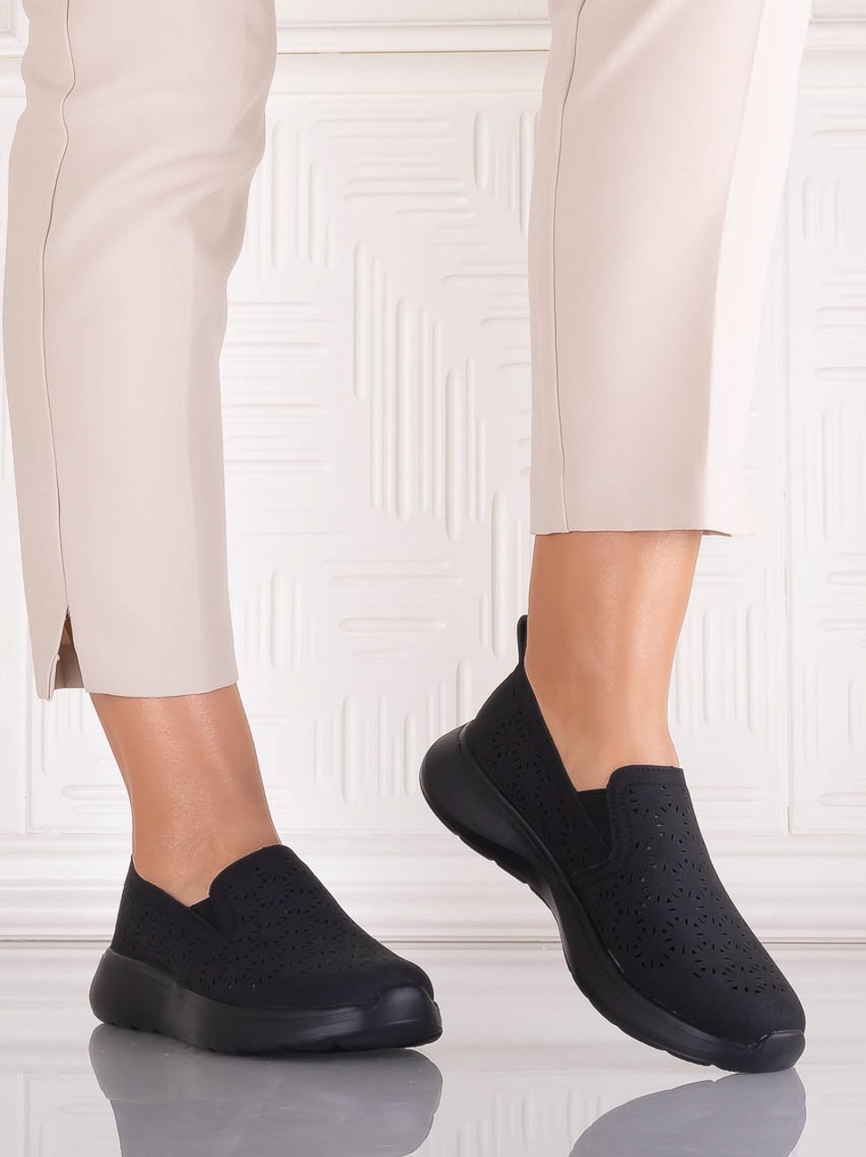 Pantofi dama Casual Negri din Piele Ecologica Irinea - poza 5