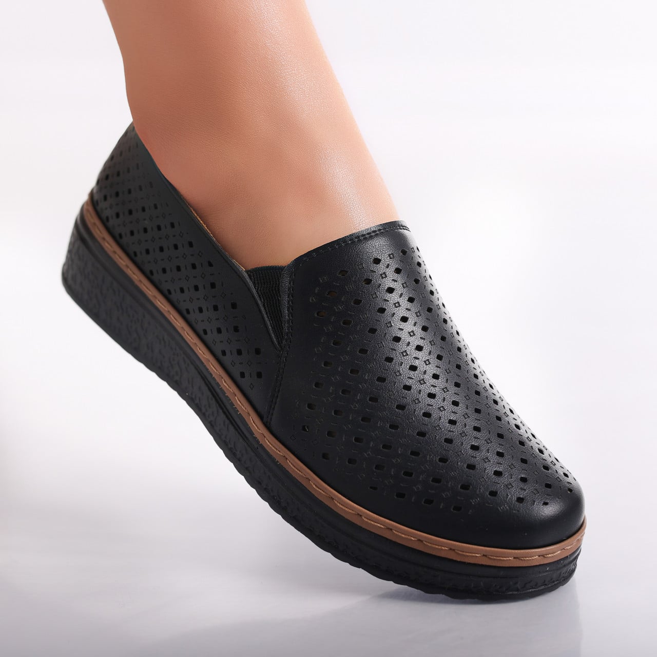 Pantofi dama casual Negri din Piele Ecologica Ismar - poza 1