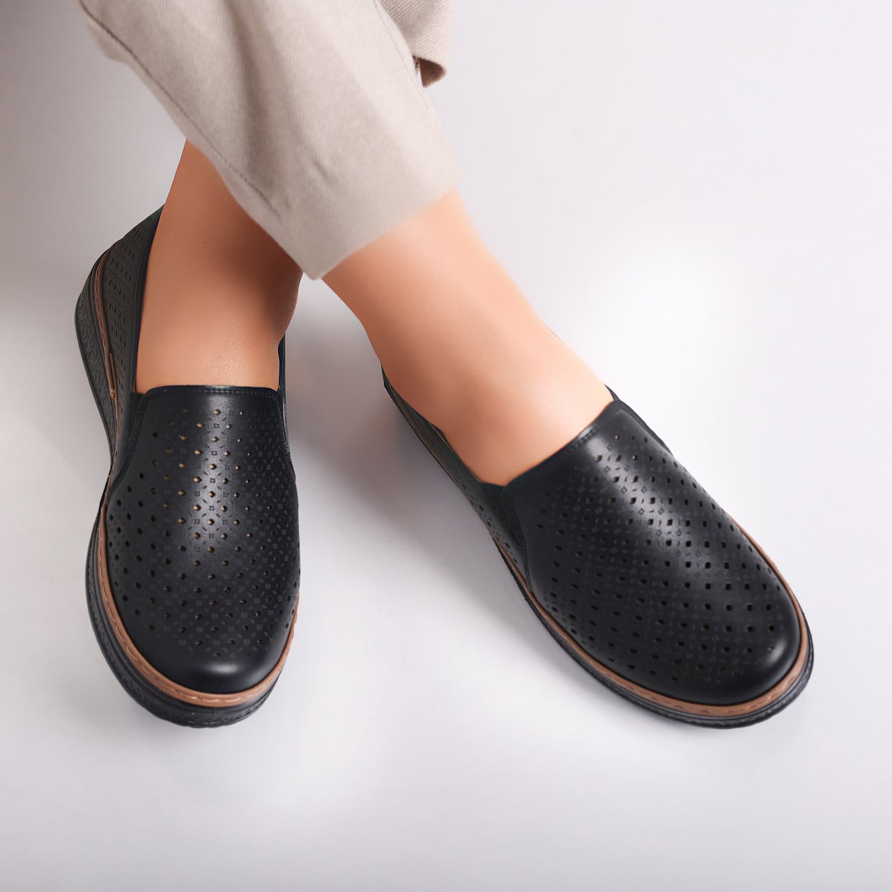 Pantofi dama casual Negri din Piele Ecologica Ismar - poza 5