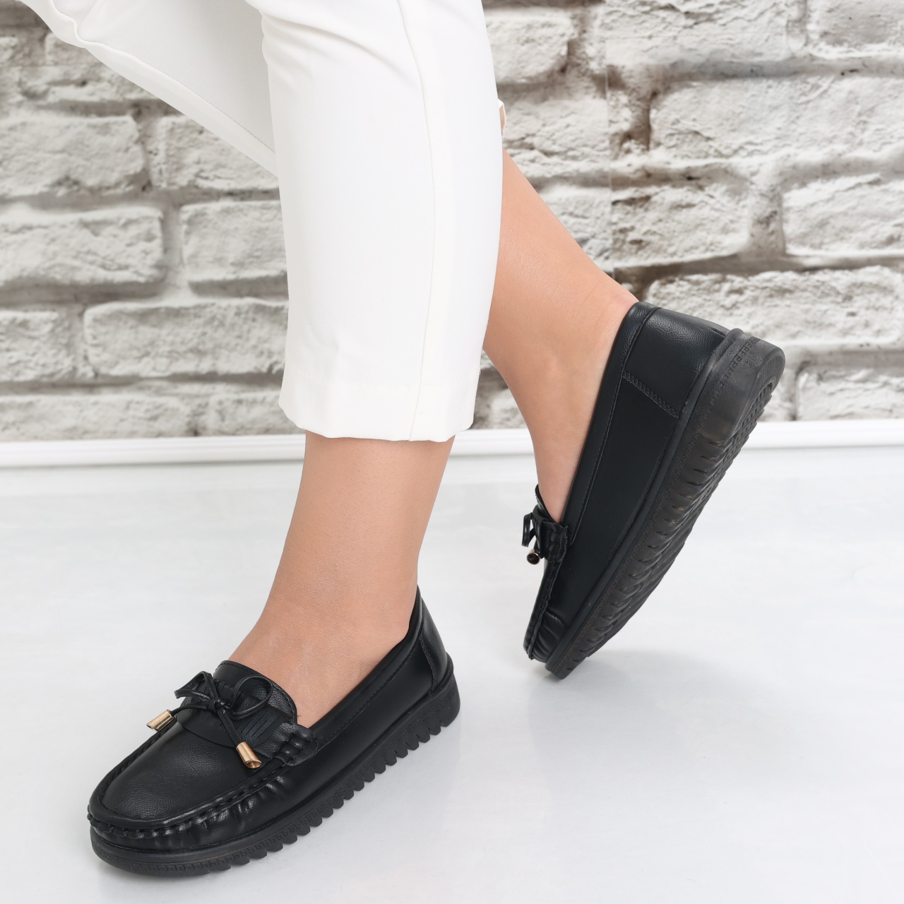 Pantofi dama casual Negri din Piele Ecologica Jinan - poza 5
