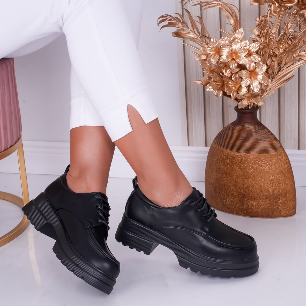 Pantofi dama casual Negri din Piele Ecologica Jola - poza 1