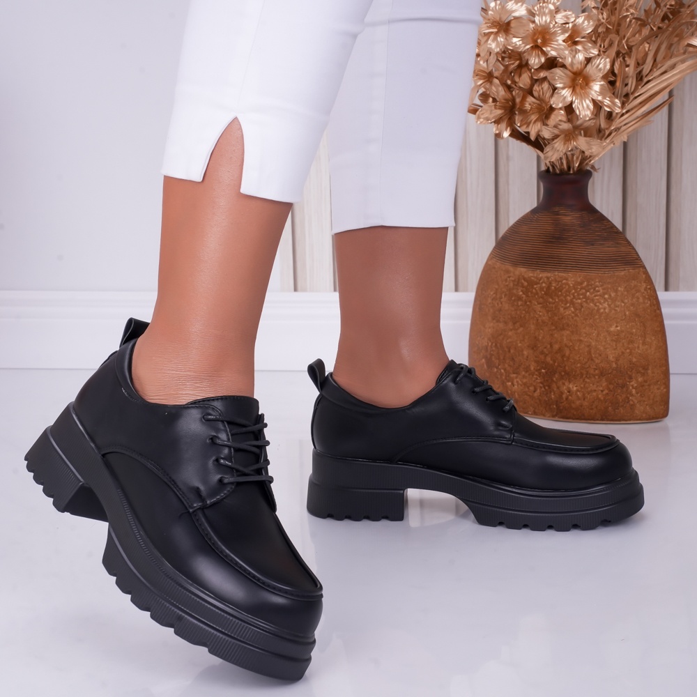 Pantofi dama casual Negri din Piele Ecologica Jola - poza 2