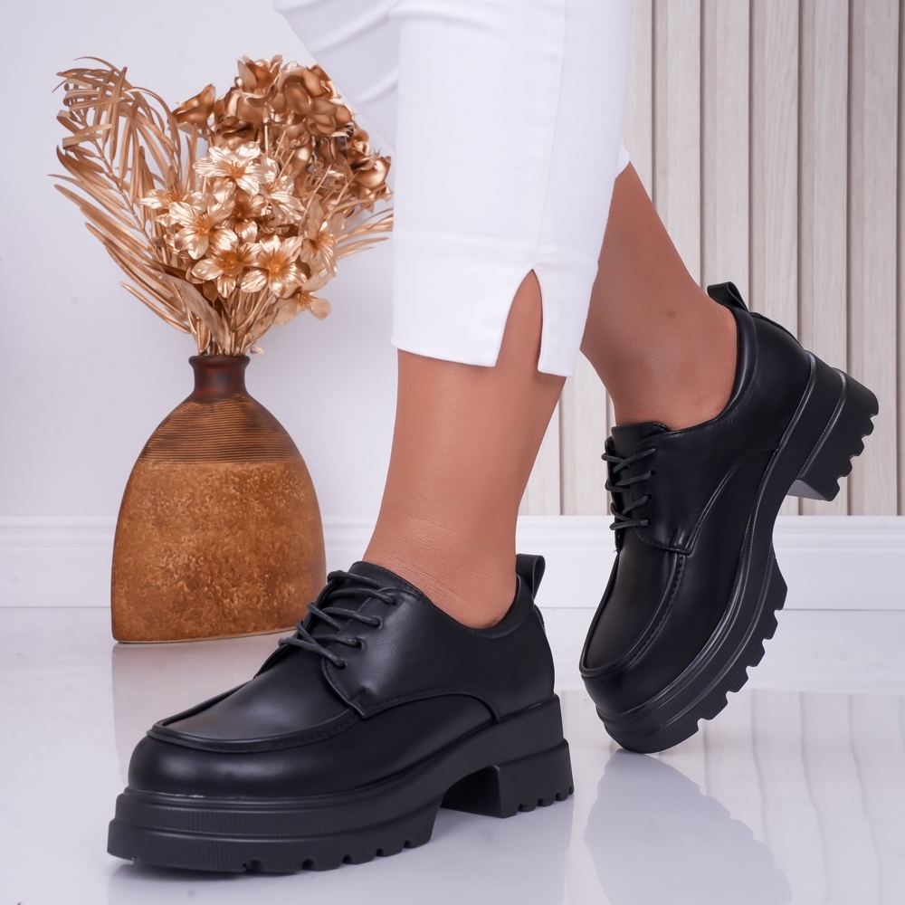 Pantofi dama casual Negri din Piele Ecologica Jola - poza 4