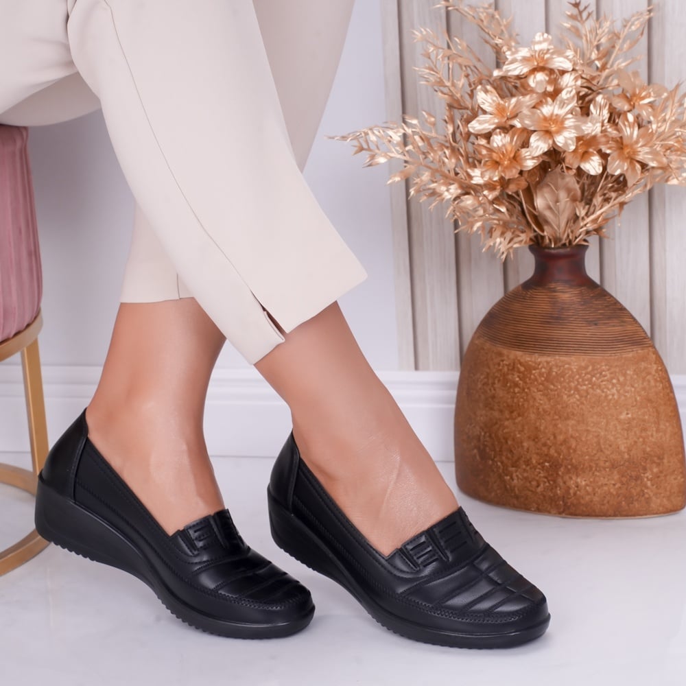 Pantofi dama casual Negri din Piele Ecologica Jony - poza 1