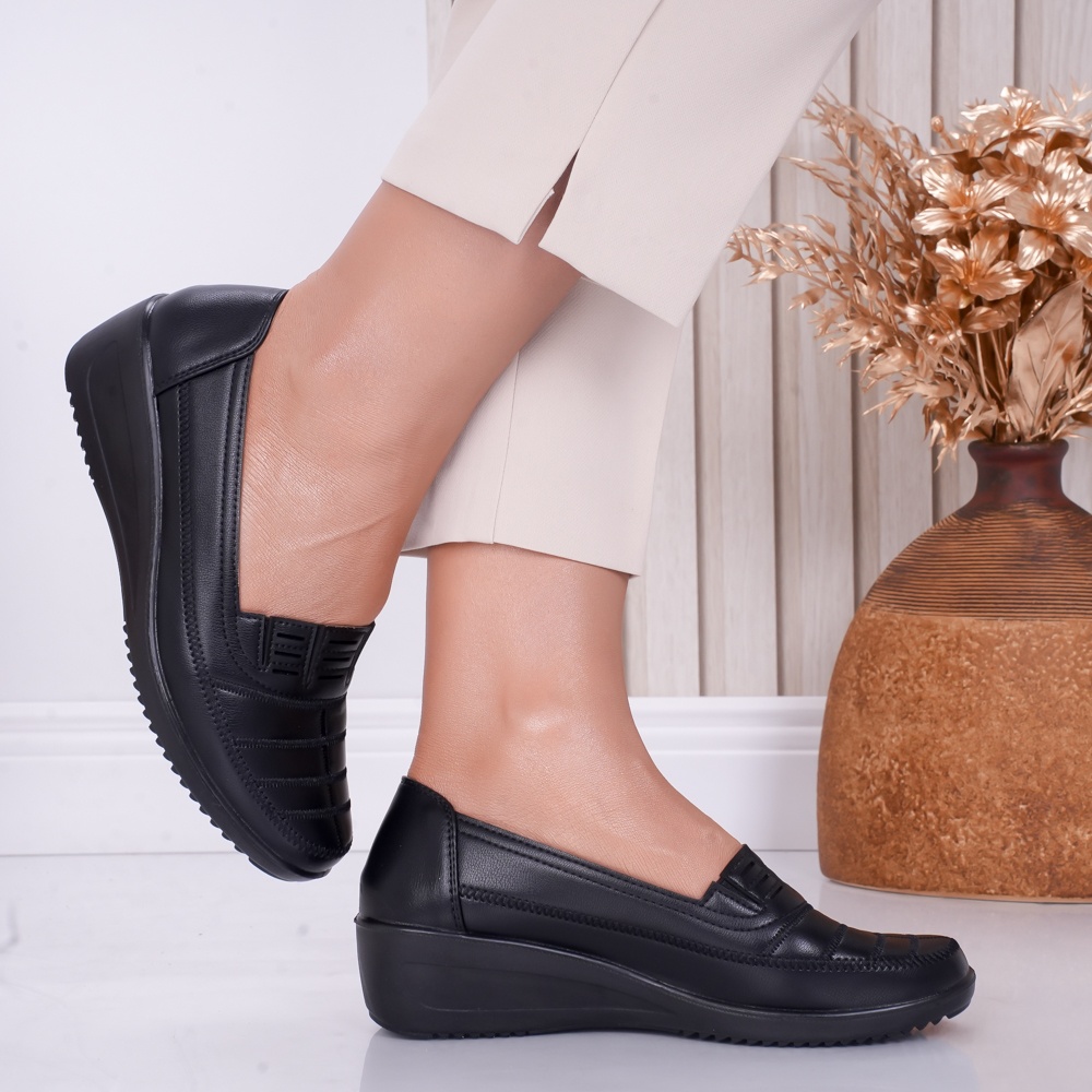 Pantofi dama casual Negri din Piele Ecologica Jony - poza 2