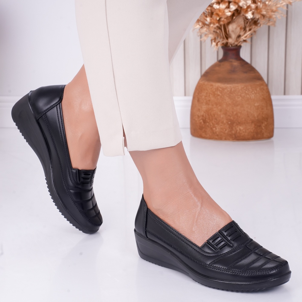 Pantofi dama casual Negri din Piele Ecologica Jony - poza 4