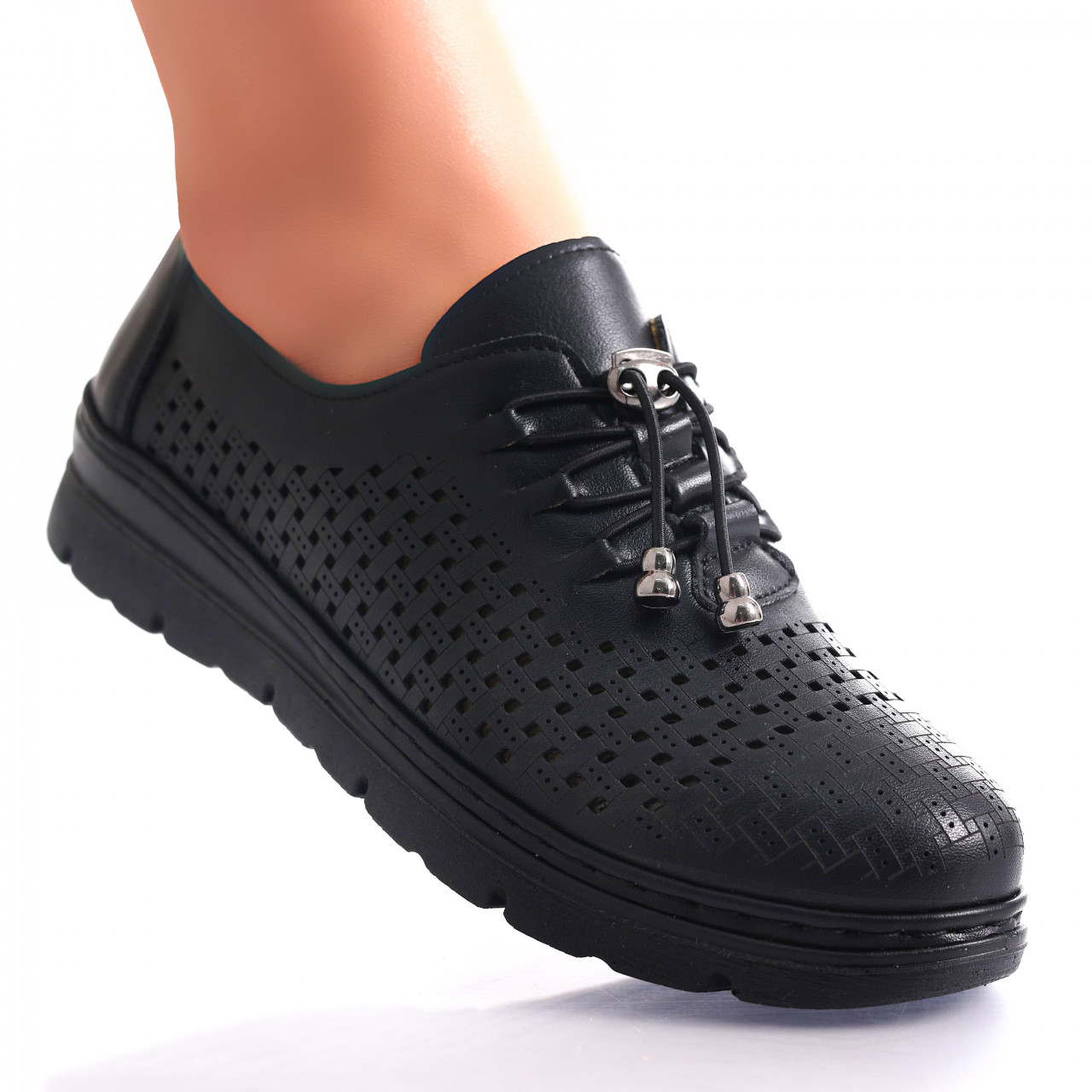 Pantofi dama casual Negri din Piele Ecologica Julisa - poza 1