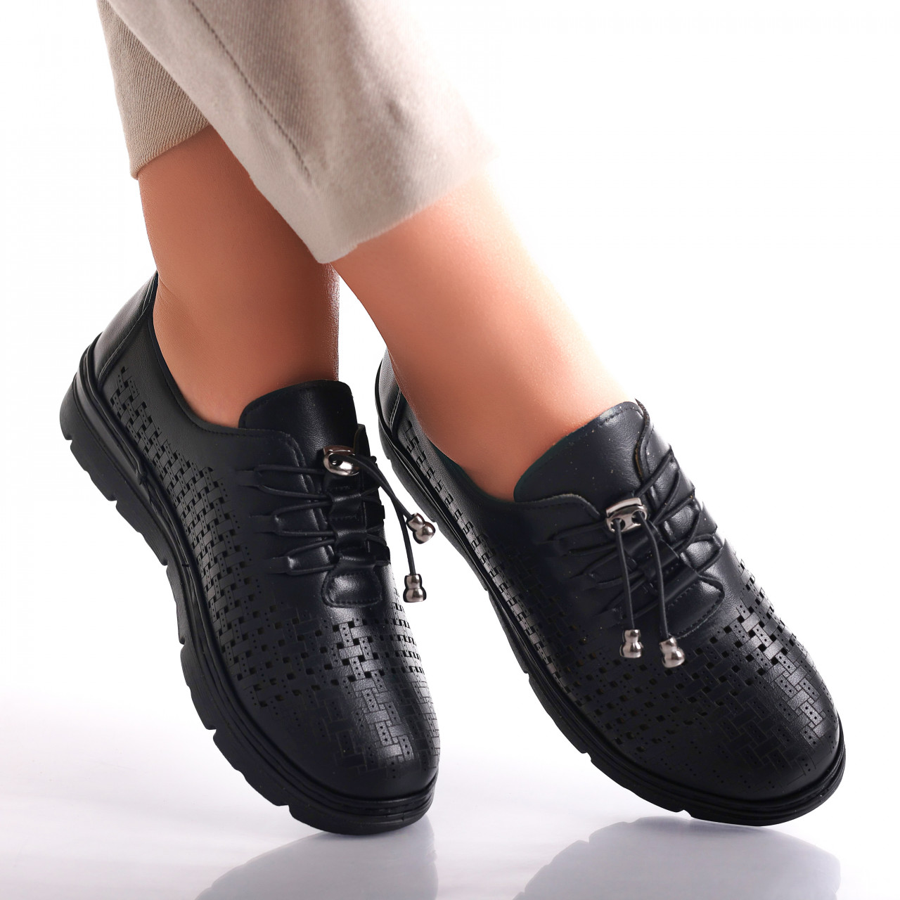 Pantofi dama casual Negri din Piele Ecologica Julisa - poza 2