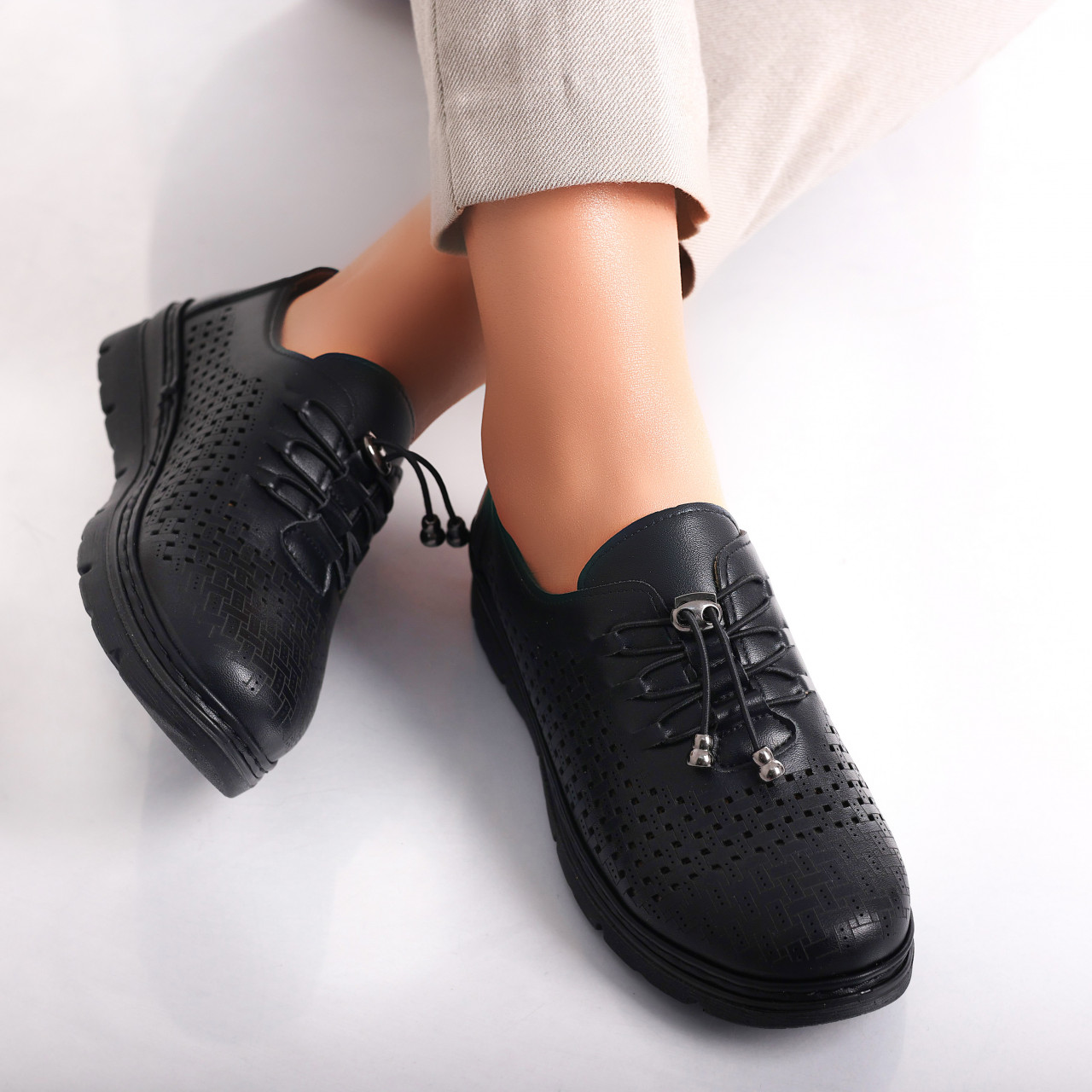 Pantofi dama casual Negri din Piele Ecologica Julisa - poza 4
