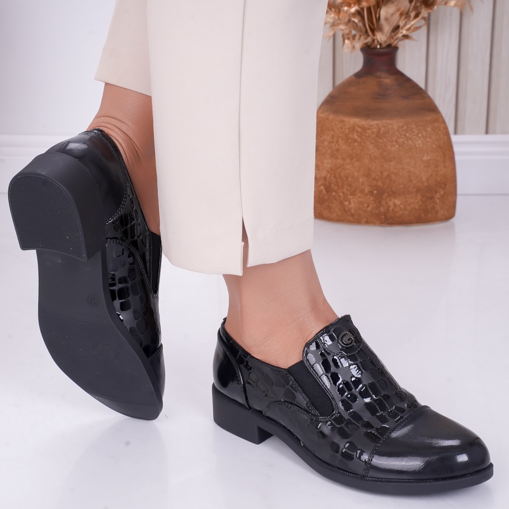 Pantofi dama casual Negri din Piele Ecologica Lacuita Luz - poza 4