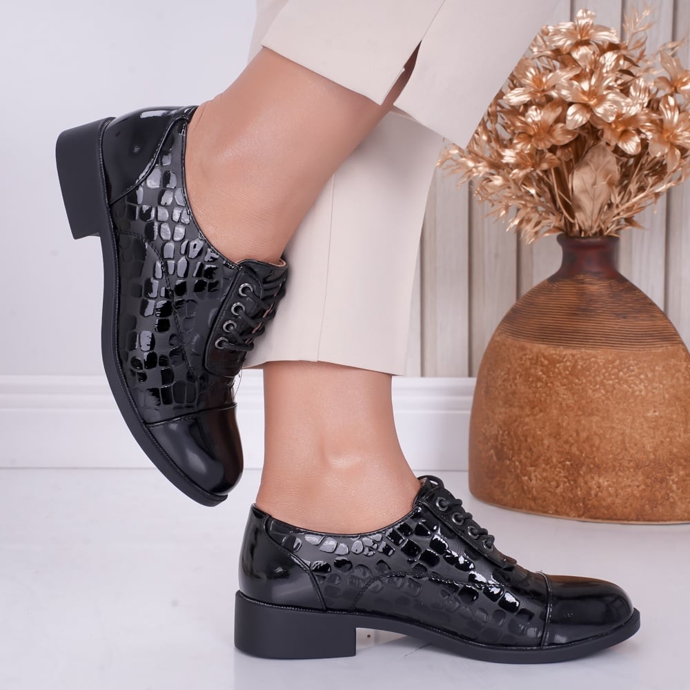 Pantofi dama casual Negri din Piele Ecologica Lacuita Naty - poza 3