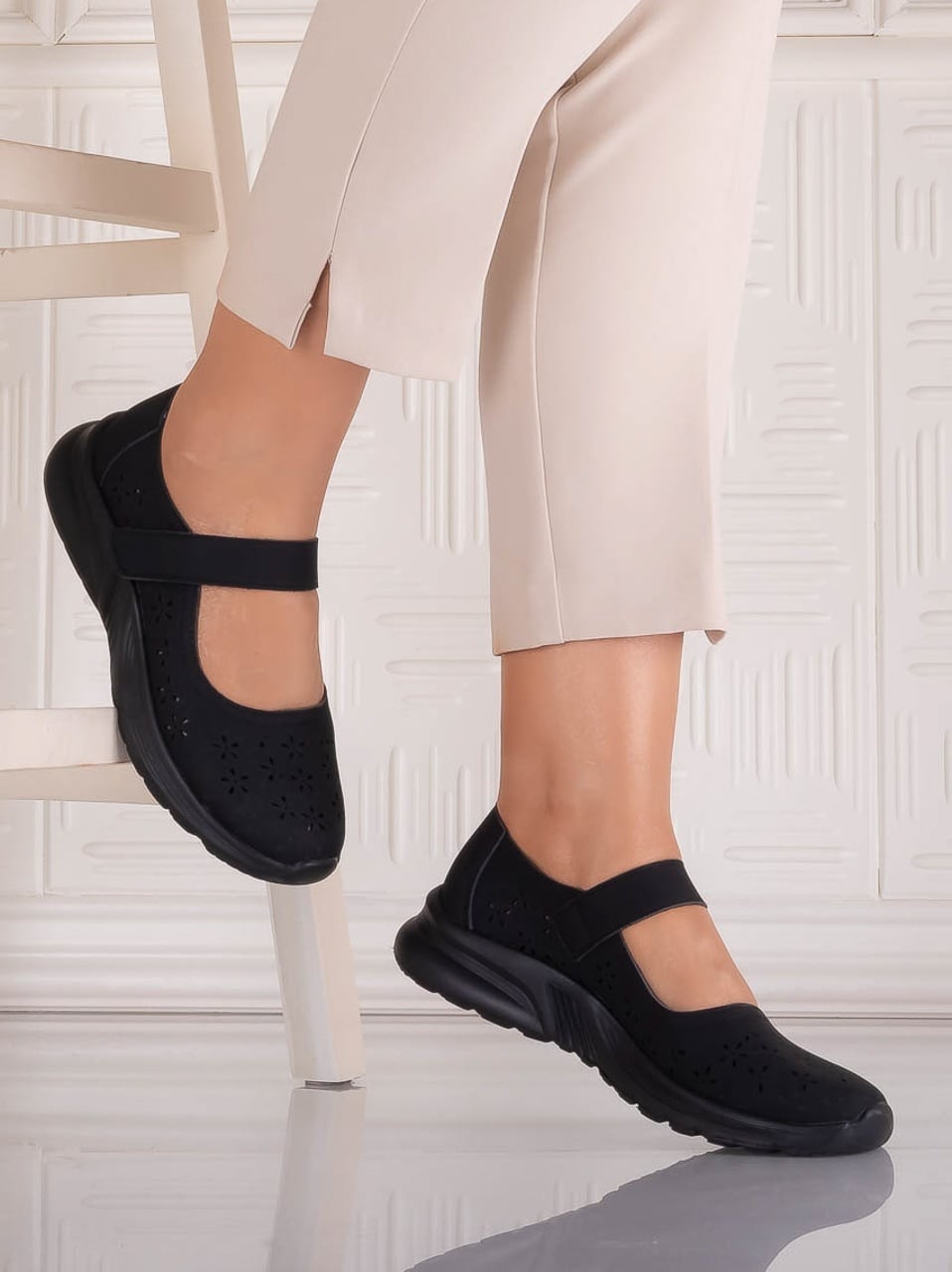 Pantofi dama casual Negri din Piele Ecologica Lani - poza 1