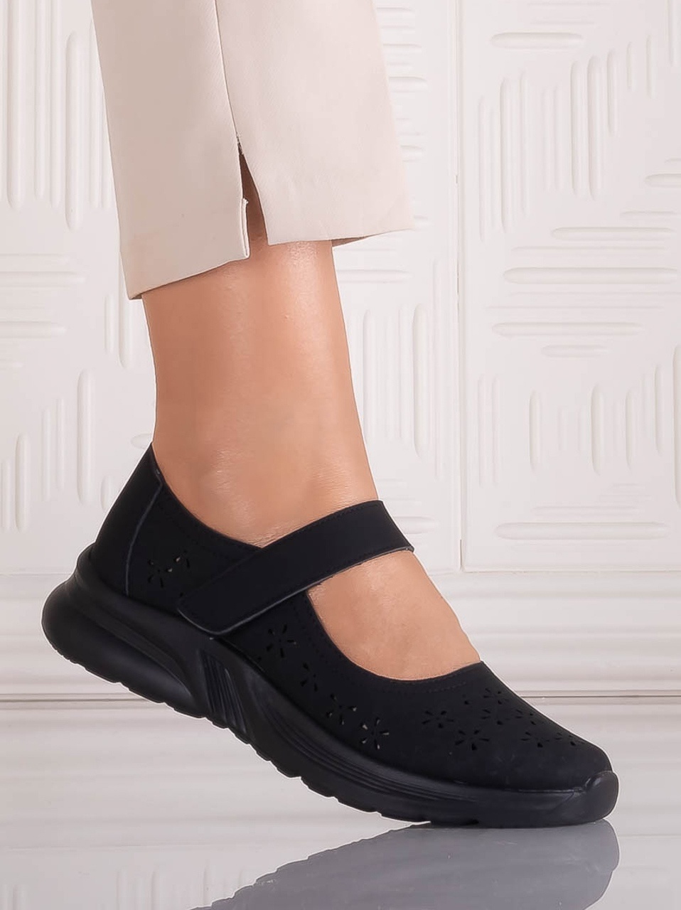 Pantofi dama casual Negri din Piele Ecologica Lani - poza 2
