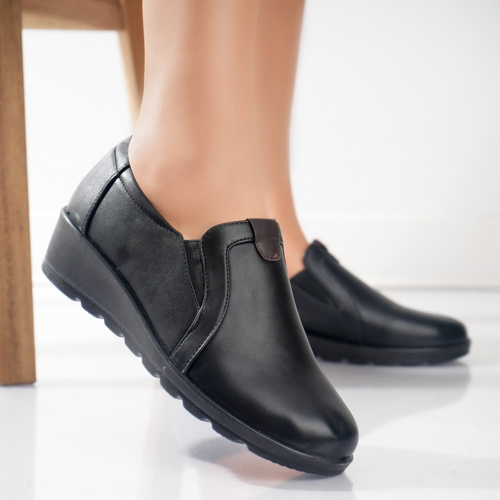 Pantofi dama casual Negri din Piele Ecologica Larisa - poza 1