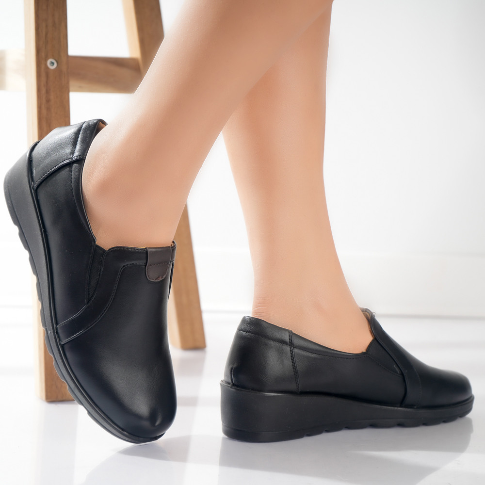 Pantofi dama casual Negri din Piele Ecologica Larisa - poza 2
