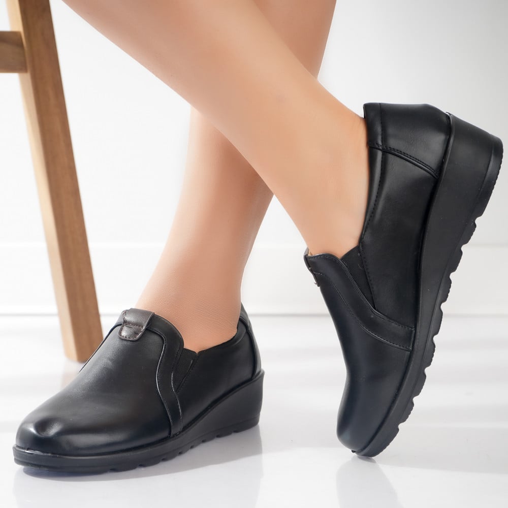 Pantofi dama casual Negri din Piele Ecologica Larisa - poza 3