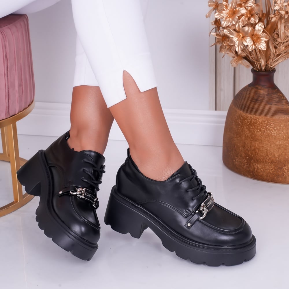 Pantofi dama casual Negri din Piele Ecologica Loris - poza 1