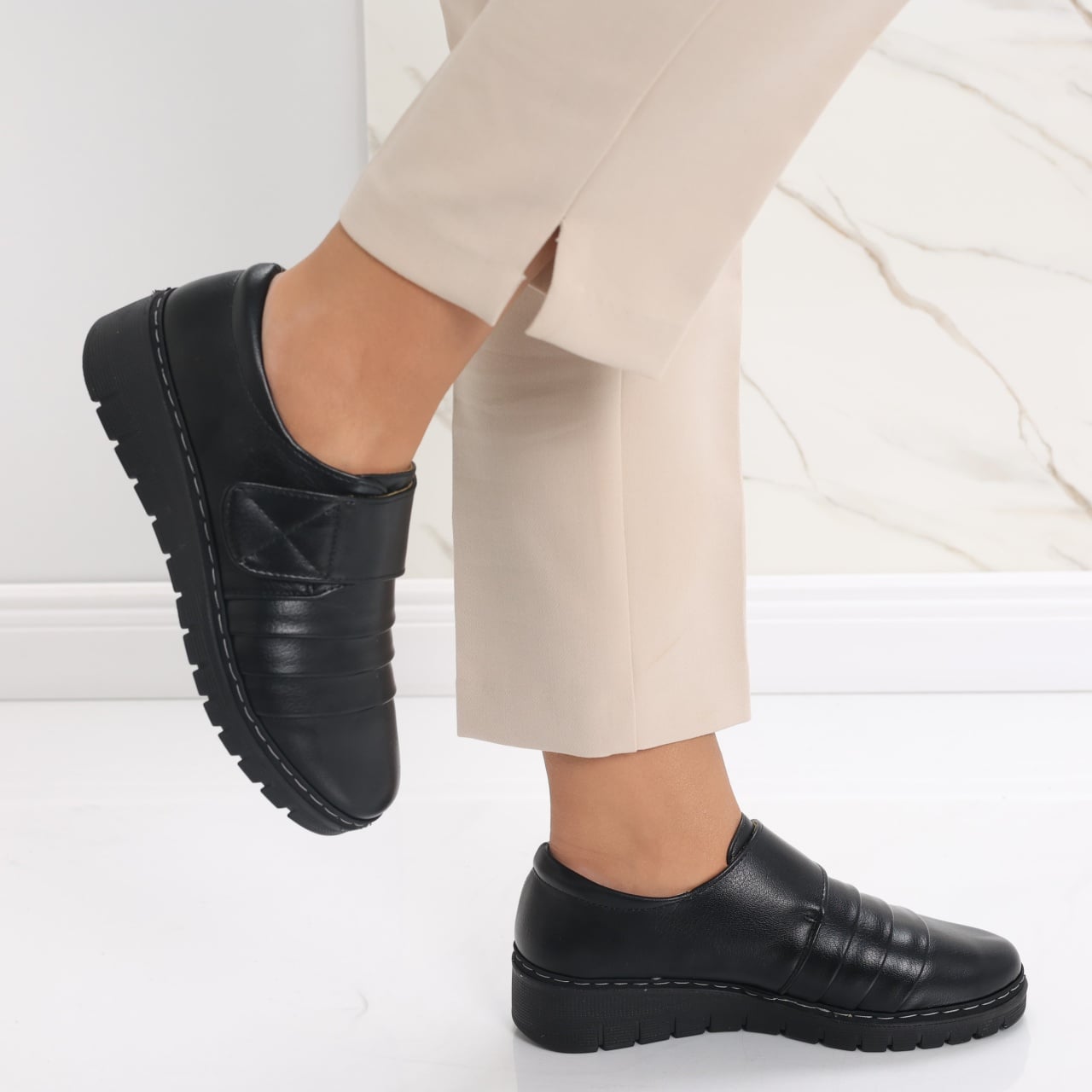 Pantofi dama casual Negri din Piele Ecologica Madiha - poza 3
