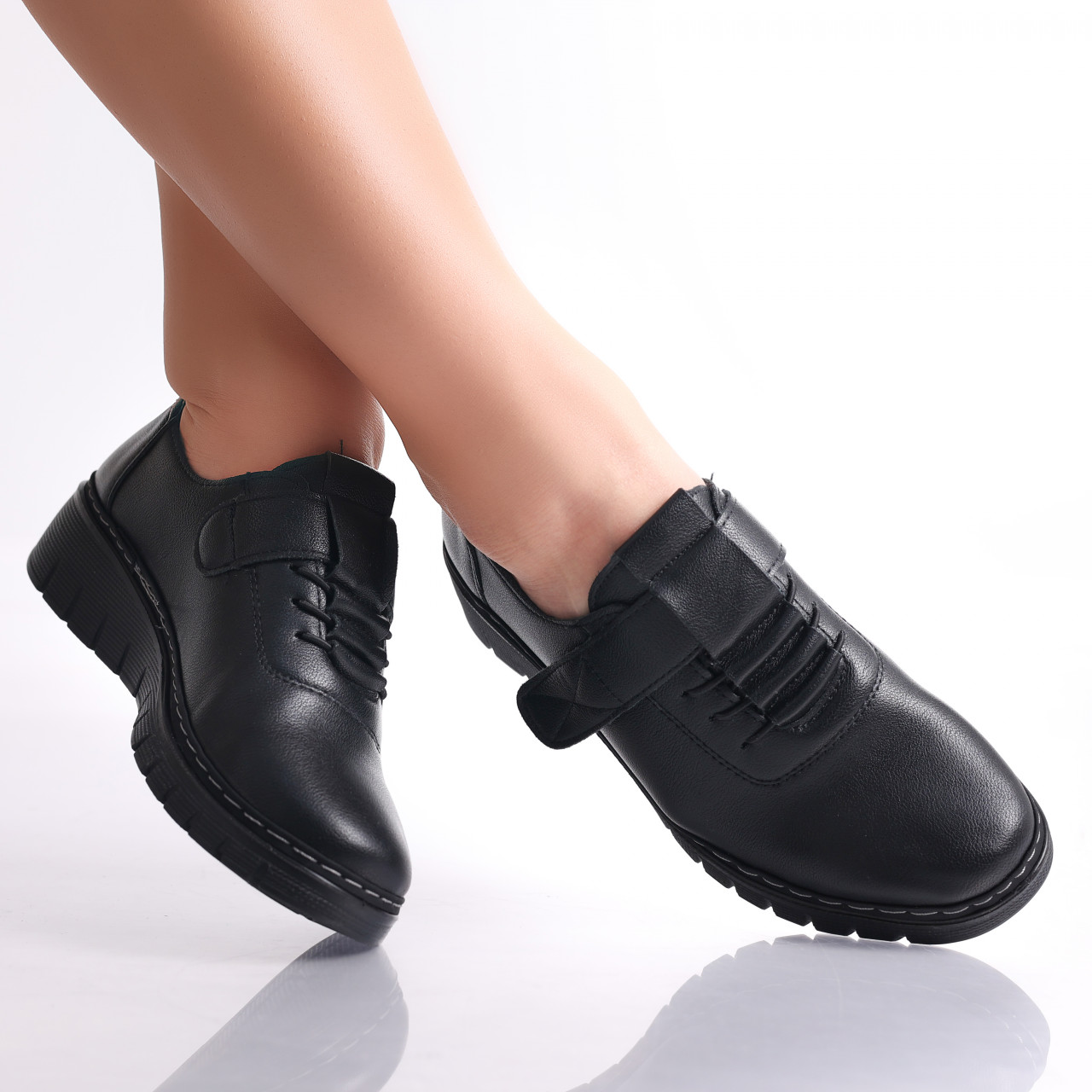 Pantofi dama casual Negri din Piele Ecologica Magaly - poza 2