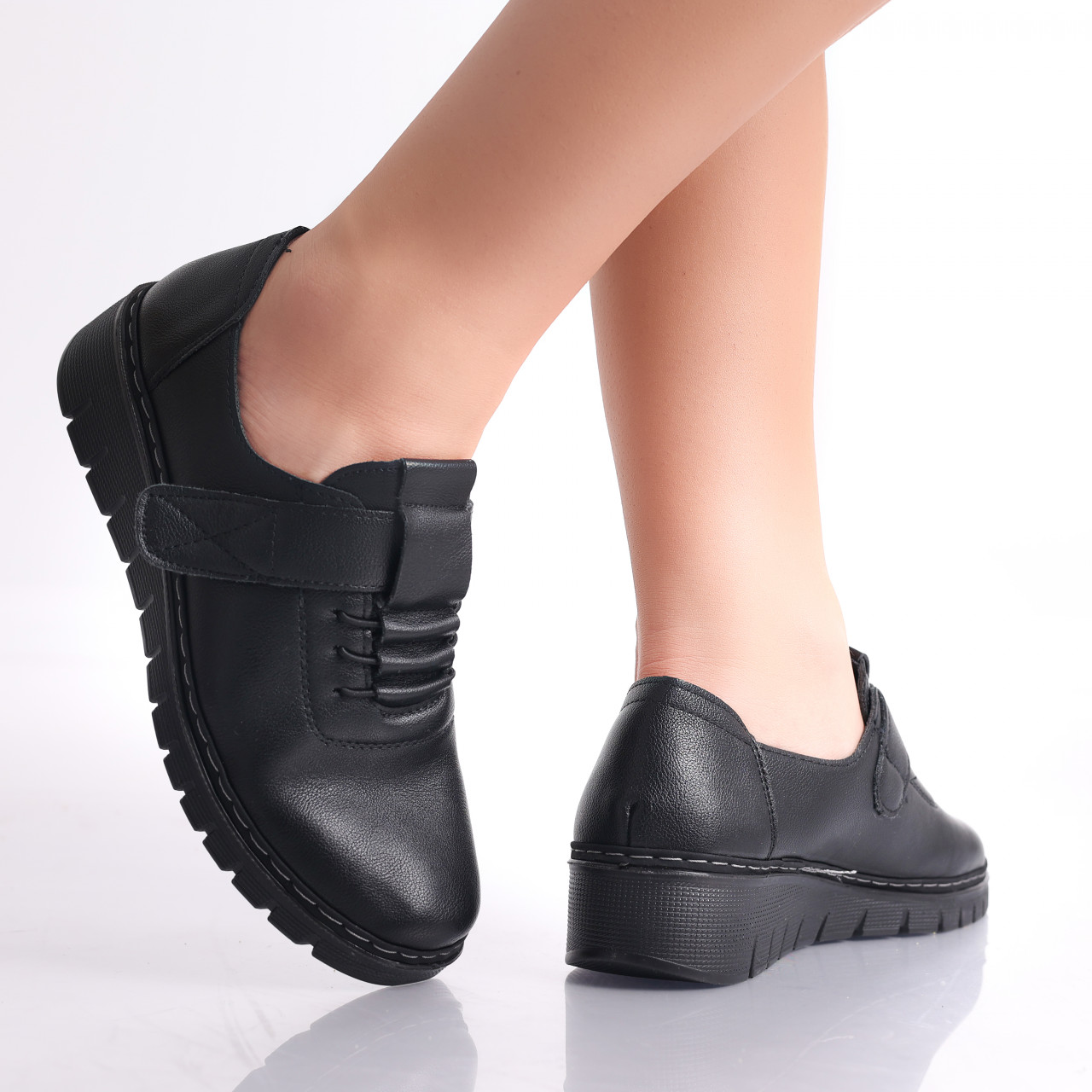 Pantofi dama casual Negri din Piele Ecologica Magaly - poza 3