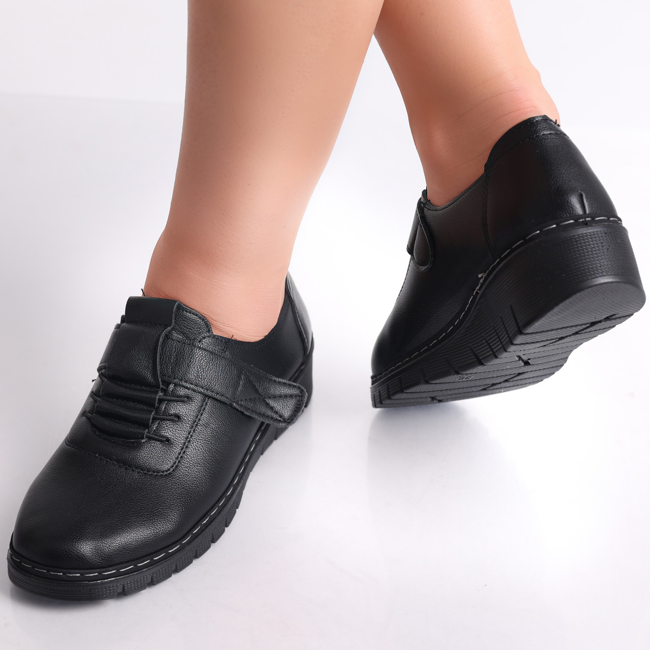 Pantofi dama casual Negri din Piele Ecologica Magaly - poza 4
