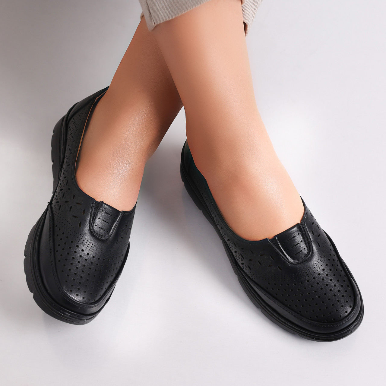 Pantofi dama casual Negri din Piele Ecologica Mildra - poza 5