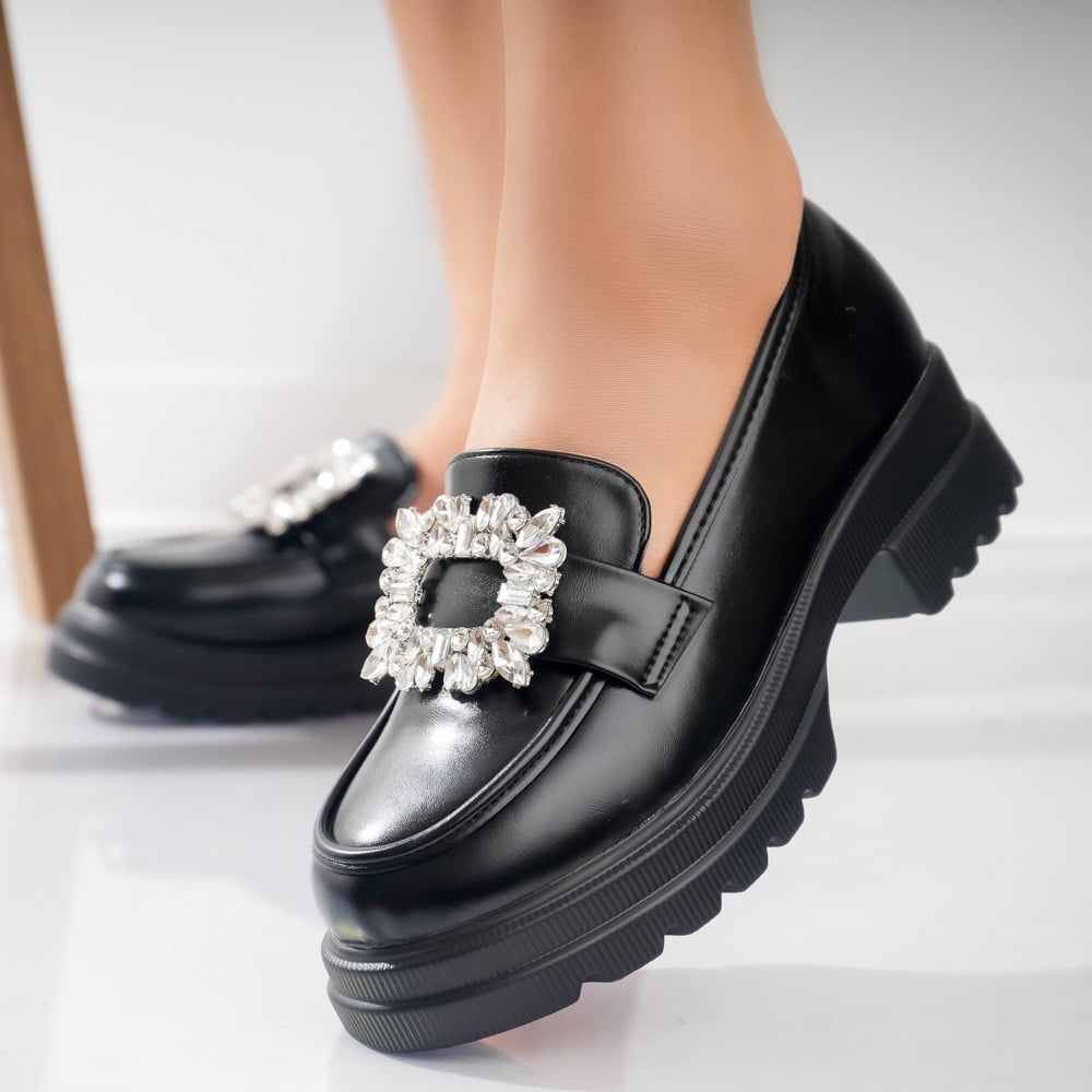 Pantofi dama casual Negri din Piele Ecologica Naia - poza 1