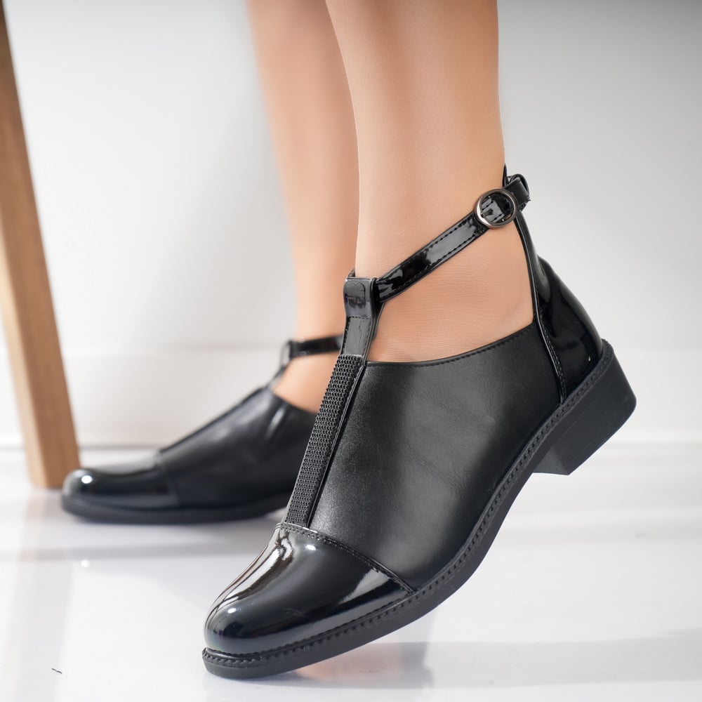 Pantofi dama casual Negri din Piele Ecologica Nava - poza 1